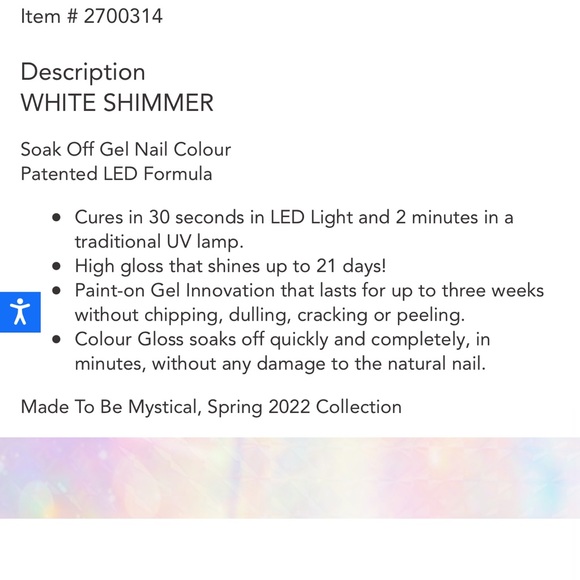 Artistic Colour Gloss Dazzling Daydream NEW Spring White Shimmer Gel Polish - Picture 3 of 6